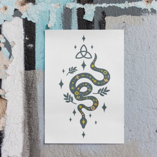 Spooky vibe Halloween slangenillustratie Poster