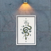 Spooky vibe Halloween slangenillustratie Poster