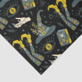 Spooky vibe kleurrijke halloween symbolen patroon tissuepapier (Detail)