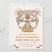 Spooky Vibes 1e Verjaardag Western Feest Kaart (Voorkant)