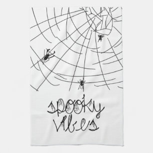 Spooky Vibes Abstracte Spiers Theedoek