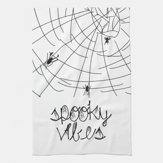 Spooky Vibes Abstracte Spiers Theedoek (Verticaal)