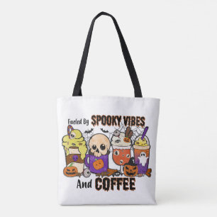 Spooky Vibes and Coffee Halloween Canvas tas
