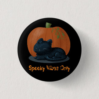 Spooky Vibes Cat Halloween Ronde Button 3,2 Cm
