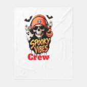 Spooky Vibes Crew Halloween skelet Fleece Deken (Voorkant)