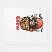 Spooky Vibes Crew Halloween skelet Fleece Deken (Voorkant (Horizontaal))