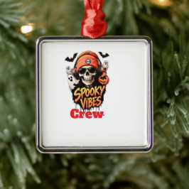 Spooky Vibes Crew Halloween skelet Metalen Ornament