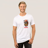 Spooky Vibes Crew Halloween Skelet 🎃💀 Tri-Blend Shirt (Voorkant volledig)
