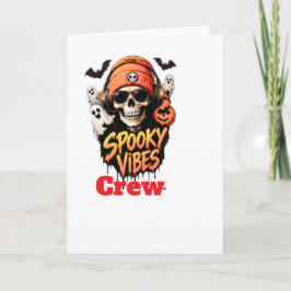 Spooky Vibes Crew Halloween skelet wenskaart Kaart