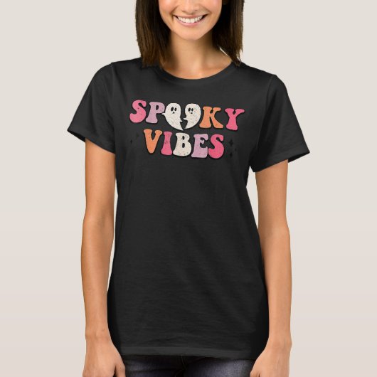 Spooky Vibes Cute Halloween Hot Ghoul Ghost Vibes T-shirt (Voorkant)