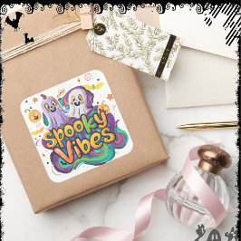 Spooky Vibes | ExDesigner | Halloween Vierkante Sticker