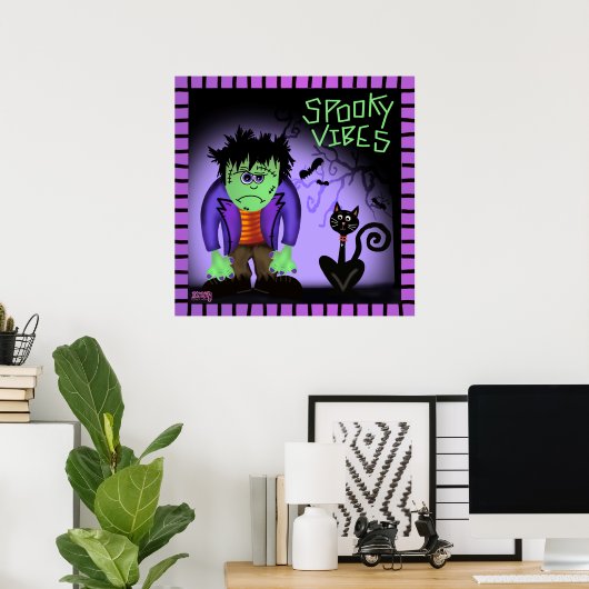 Spooky Vibes Frankenstein Classroom Inspirivity Poster (Thuiskantoor)