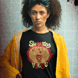 Spooky Vibes Funny Scary Afro Skull Halloween T-shirt