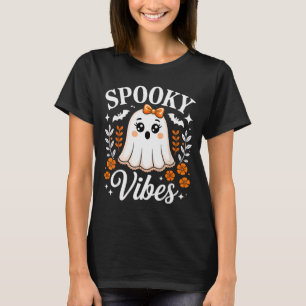 Spooky Vibes Geest Retro Groovy Halloween Vrouwen T-shirt