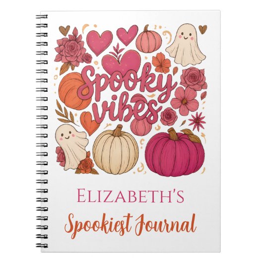 Spooky Vibes gepersonaliseerde Halloween Journal Notitieboek (Voorkant)