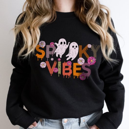Spooky Vibes Ghost Halloween Sweatshirt