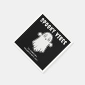 Spooky Vibes Ghost Halloween Zwart-Wit Servet (Hoek)
