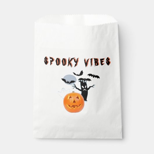 Spooky Vibes Ghost Pumpkin Halloween Design Bedankzakje (Voorkant)