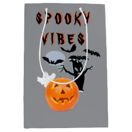 Spooky Vibes Ghost Pumpkin Halloween Design Medium Cadeauzakje