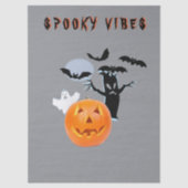 Spooky Vibes Ghost Pumpkin Halloween Design Tissuepapier (Voorkant)