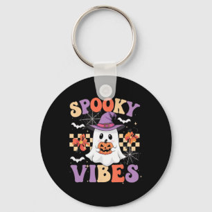 Spooky Vibes Ghost Retro Groovy Halloween Kinder G Sleutelhanger