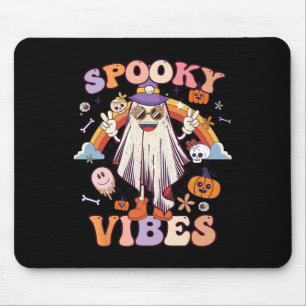 Spooky Vibes Ghost Retro Groovy Halloween Vrouwen Muismat