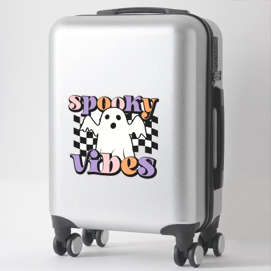 Spooky Vibes Ghost Sticker (Koffer)