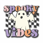 Spooky Vibes Ghost Sticker (Voorkant)