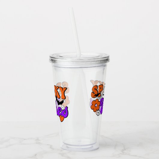 Spooky Vibes Ghosts Acryl Drinkbeker (Links)