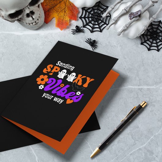 Spooky Vibes Ghosts Halloween Kaart