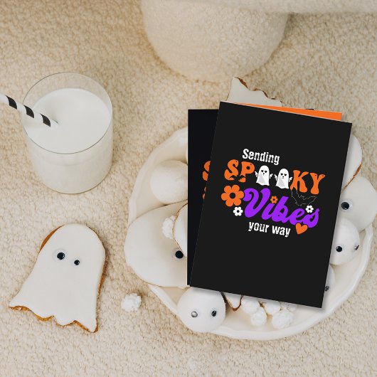 Spooky Vibes Ghosts Halloween Kaart
