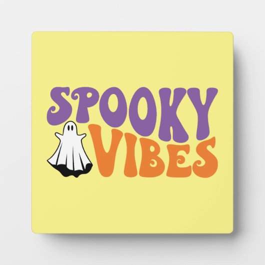 Spooky Vibes - Grappige Halloween Ghost Fotoplaat (Voorkant)