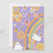 Spooky Vibes Groovy Ghost Hippe Halloween Verjaard Kaart (Achterkant)