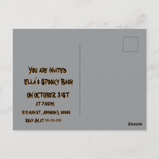 Spooky Vibes Halloween Bash Design Briefkaart (Achterkant)