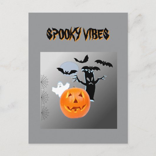 Spooky Vibes Halloween Bash Design Briefkaart (Voorkant)