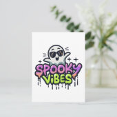 Spooky Vibes Halloween Briefkaart (Staand voorkant)