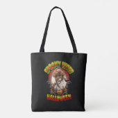 Spooky Vibes Halloween Canvas tas, Halloween Tote Bag (Achterkant)