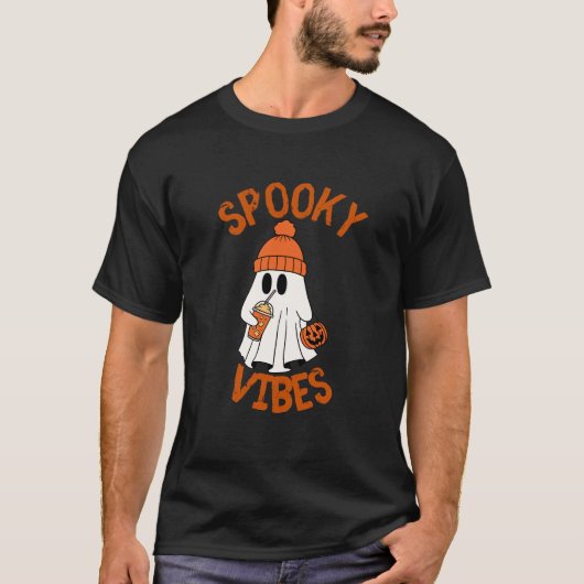 spooky vibes Halloween cute ghost T-shirt (Voorkant)