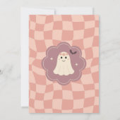 Spooky Vibes Halloween Cute Groovy Ghost Birthday Kaart (Achterkant)