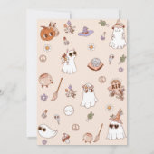 Spooky Vibes Halloween Cute Groovy Ghost Birthday Kaart (Achterkant)