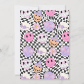 Spooky Vibes Halloween Cute Groovy Ghost Birthday Kaart (Achterkant)