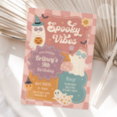 Spooky Vibes Halloween Cute Groovy Ghost Birthday Kaart