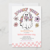 Spooky Vibes Halloween Floral Ghost Verjaardagsfee Kaart (Voorkant)