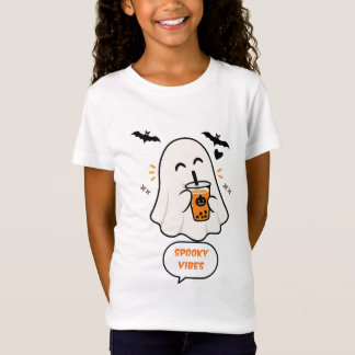Spooky Vibes Halloween Geest Drinkt Sinaasappelsap T-shirt