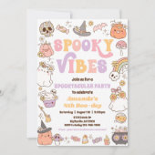 Spooky Vibes Halloween Ghost Invitation Kaart (Voorkant)