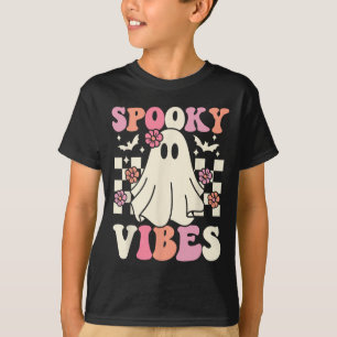 Spooky Vibes Halloween Ghost Kostuum Retro Groovy T-shirt