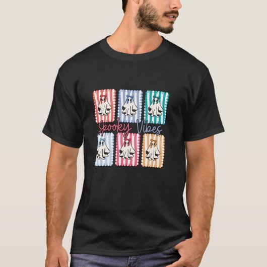 Spooky Vibes Halloween Ghosts Variety T-shirt (Voorkant)