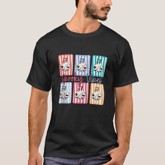 Spooky Vibes Halloween Ghosts Variety Zip T-shirt (Voorkant)