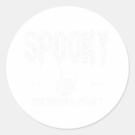 Spooky Vibes: Halloween grafisch T-shirt Ronde Sticker