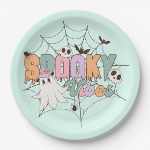 Spooky Vibes Halloween Papieren Bordje